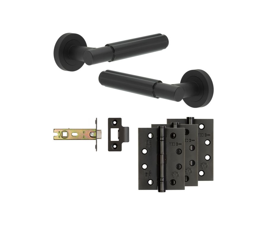 Jedo Black Bloom Door Handle Pack | Internal Doors |  JE-B4A-MB