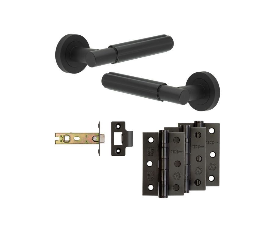 Jedo Black Bloom Door Handle Pack | Internal Doors |  JE-B4B-MB