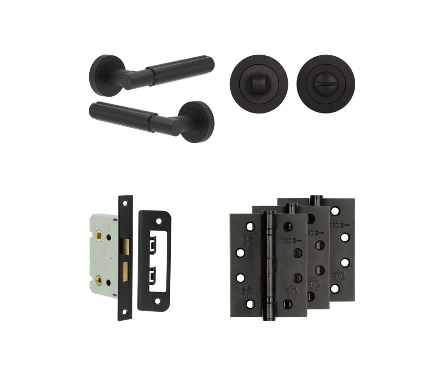 Jedo Black Bloom Door Handle Pack | Bathroom |  JE-B5A3-MB
