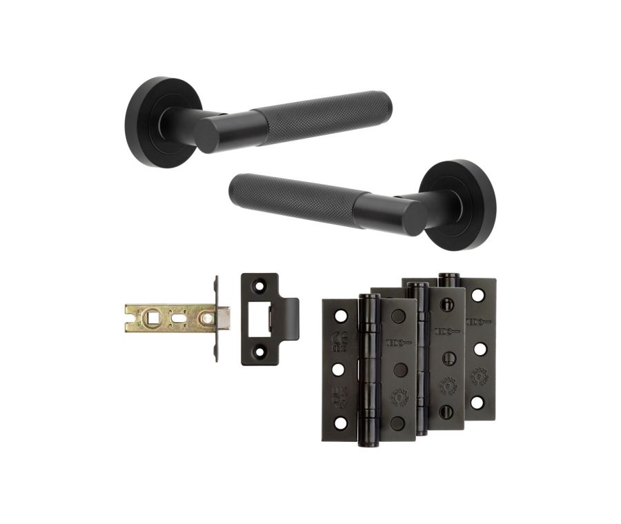 Jedo Black Bari Door Handle Pack | Internal Doors |  JE-D2B-MB