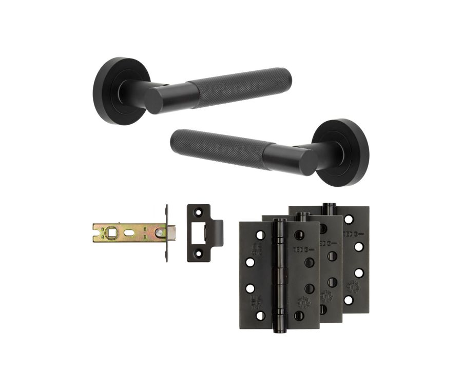 Jedo Black Bari Door Handle Pack | Internal Doors |  JE-D4A-MB