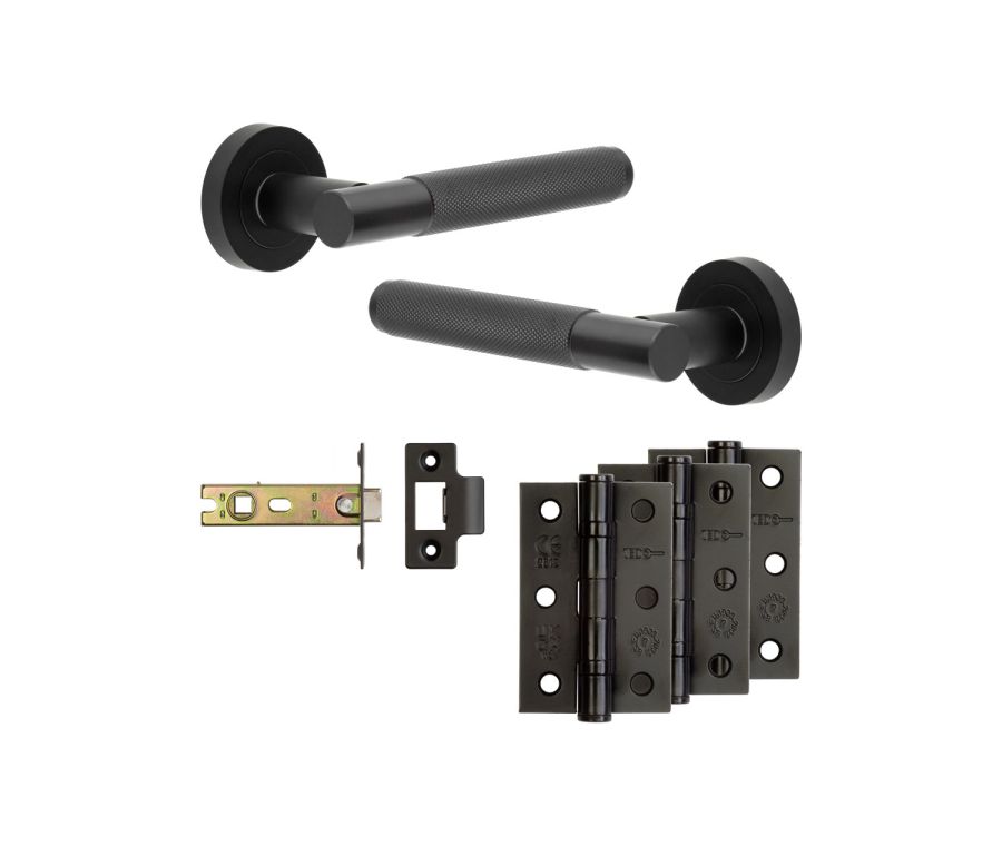 Jedo Black Bari Door Handle Pack | Internal Doors |  JE-D4B-MB