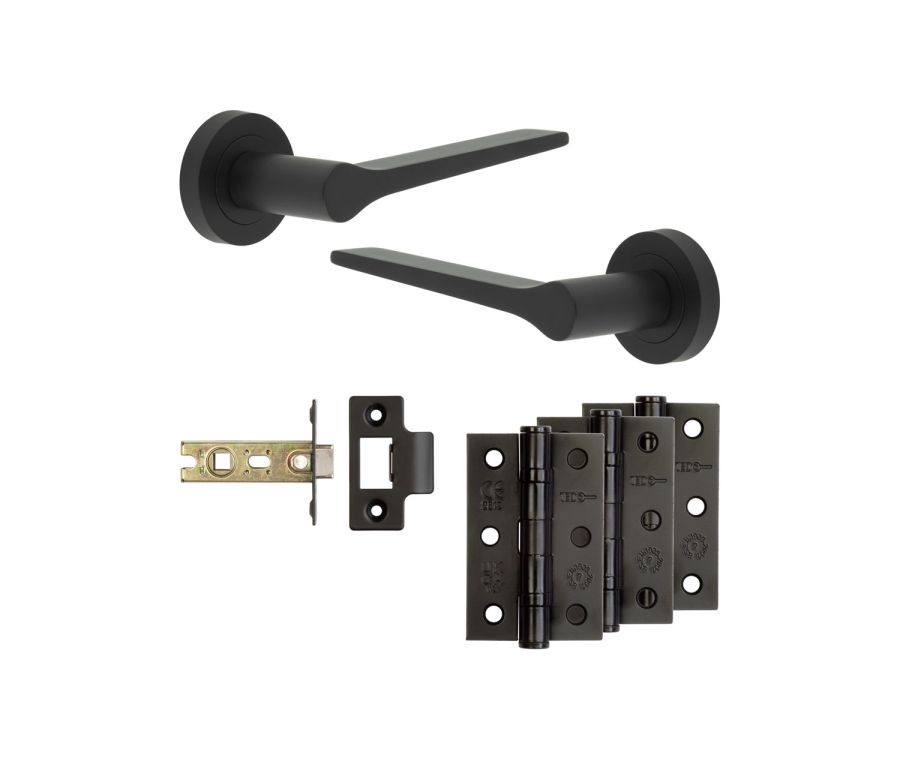 Jedo Black Gio Door Handle Pack | Internal Doors |   JE-E2B-MB