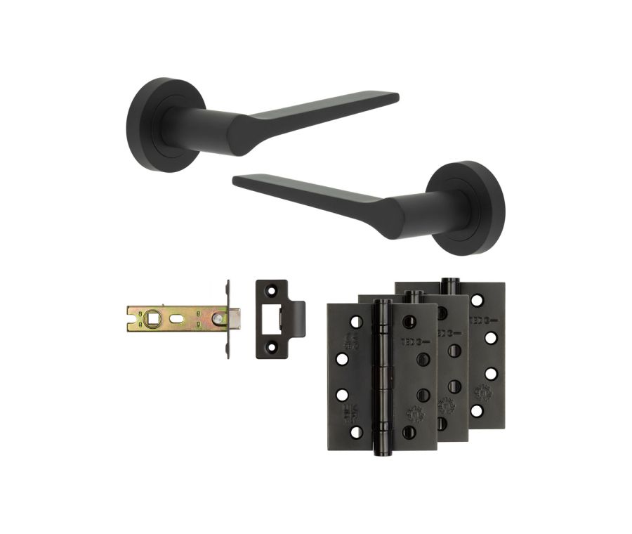 Jedo Black Gio Door Handle Pack | Internal Doors |   JE-E4A-MB