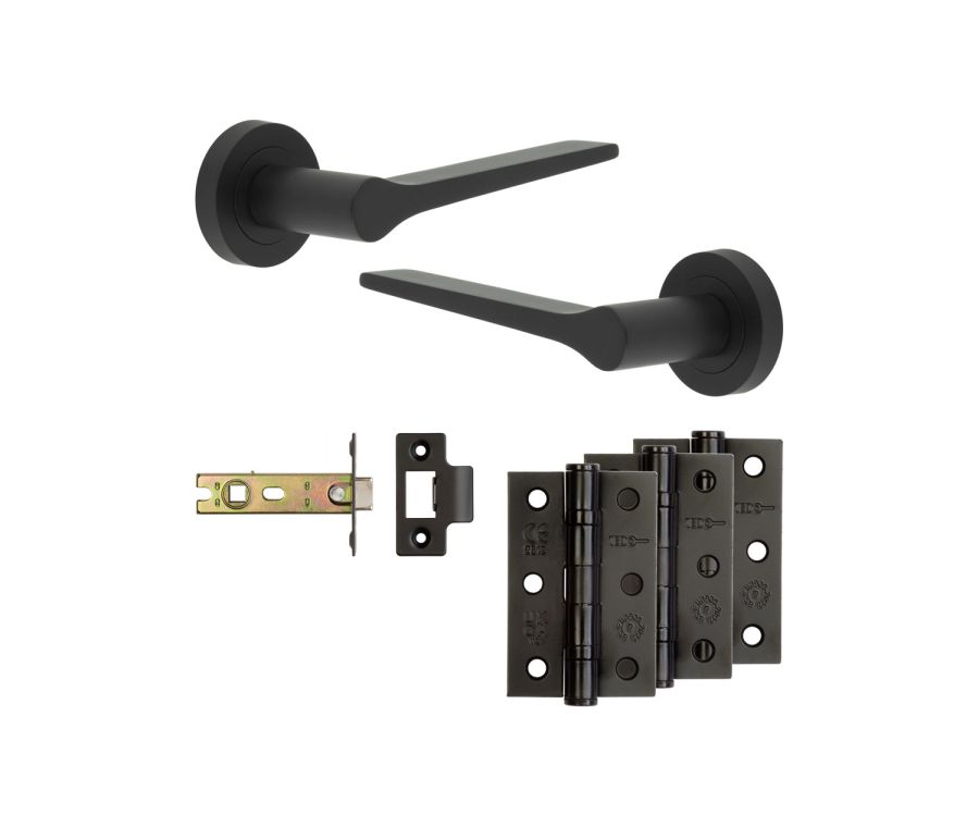 Jedo Black Gio Door Handle Pack | Internal Doors |   JE-E4B-MB