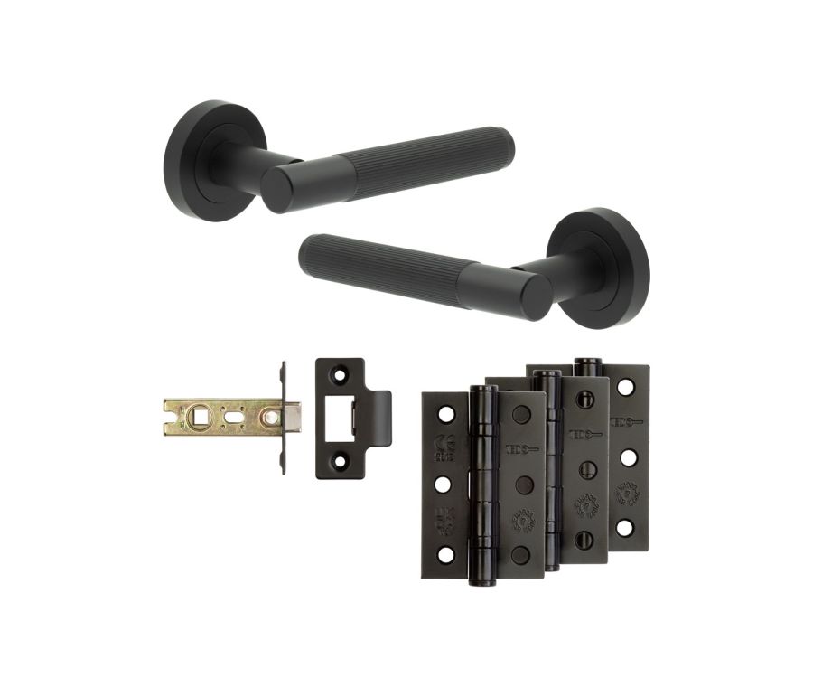 Jedo Black Venice Door Handle Pack | Internal Doors |  JE-F2B-MB