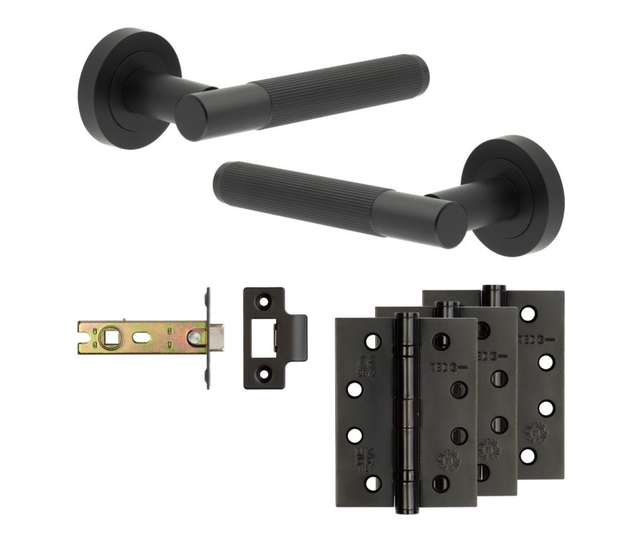 Jedo Black Venice Door Handle Pack | Internal Doors |  JE-F4A-MB