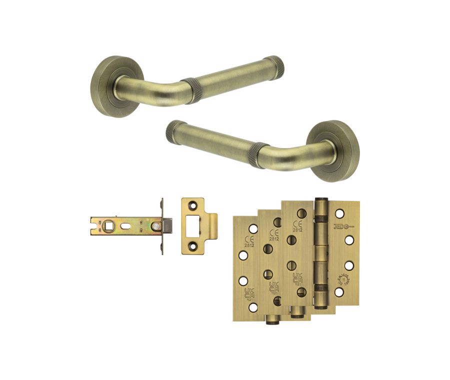 Jedo Antique Brass Midtown Door Handle Pack | Internal Doors | JE-G3A-AB