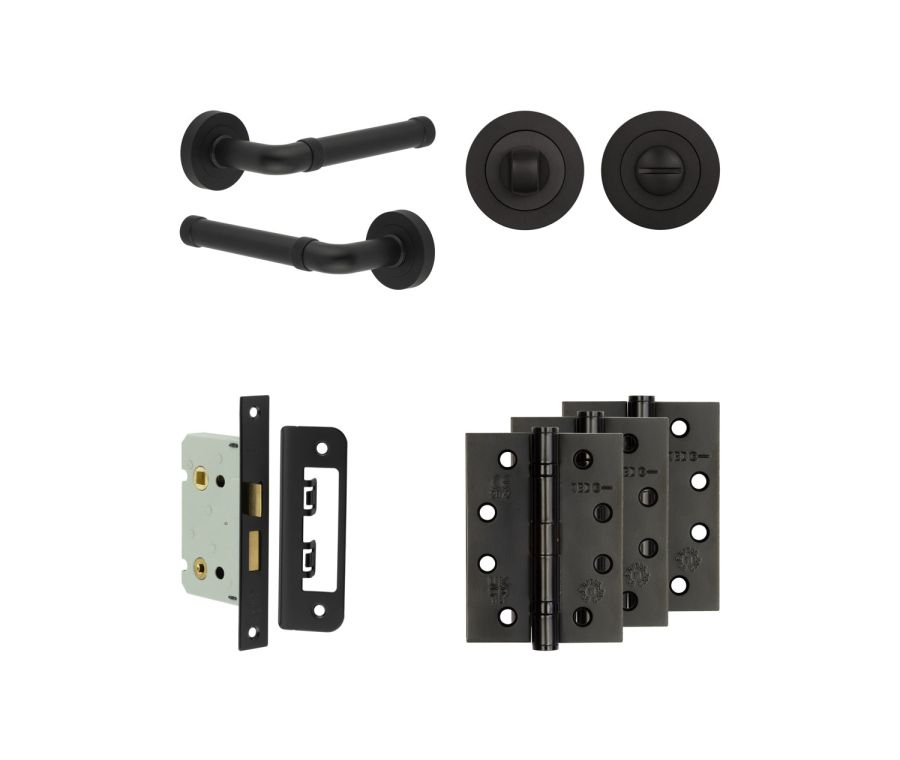 Jedo Black Midtown Door Handle Pack | Bathroom |  JE-G5A3-MB