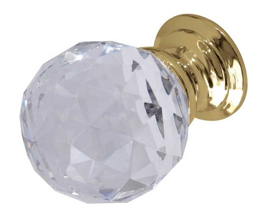 Frelan 40mm PB Faceted ball knob