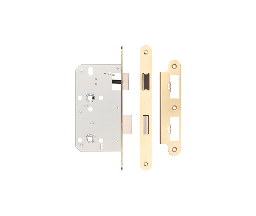 Jedo Satin Brass 72mm Din Bathroom Locks | JL-DB60RSB