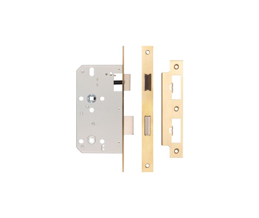 Jedo Satin Brass 72mm Din Bathroom Locks | JL-DB60SB