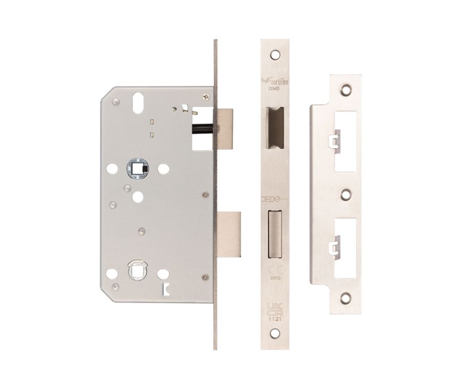 78mm Satin Stainless Steel Din Bathroom Locks 60mm Backset