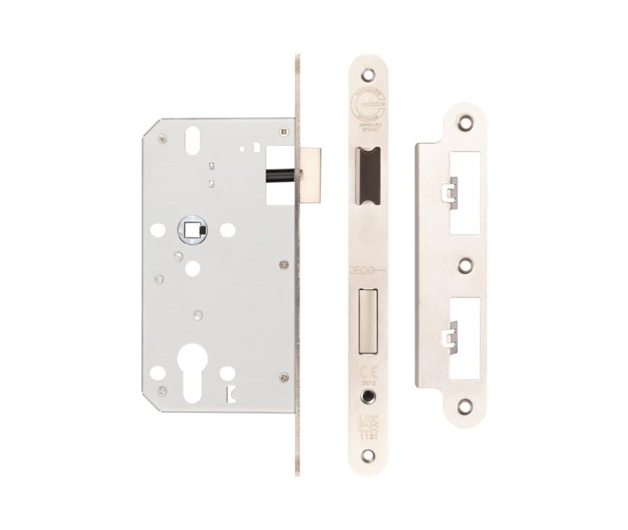 72mm Satin Stainless Steel Din Euro Sashlock 60mm Backset - Radiused