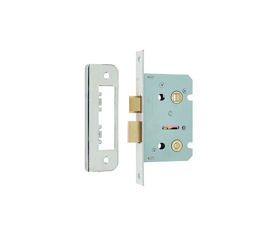 Frelan 63mm NP Bathroom lock square forend