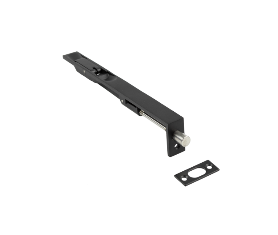 200mm x 20mm Matt Black Lever Action Flush Bolts | JMB51