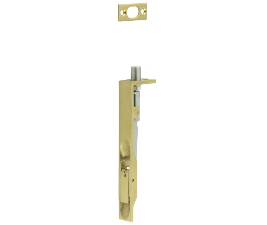 150x20mm Satin Brass Lever action flush bolt | JSS50SB