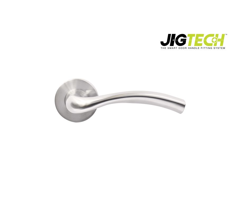 Jigtech Satin Chrome Solar Lever on rose | JTF1200