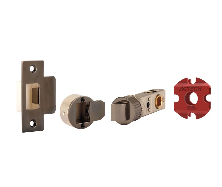 Black Nickel 45mm Smart Passage Latch - JIGTECH - CE/Fire Rated  |  JTL4321-F