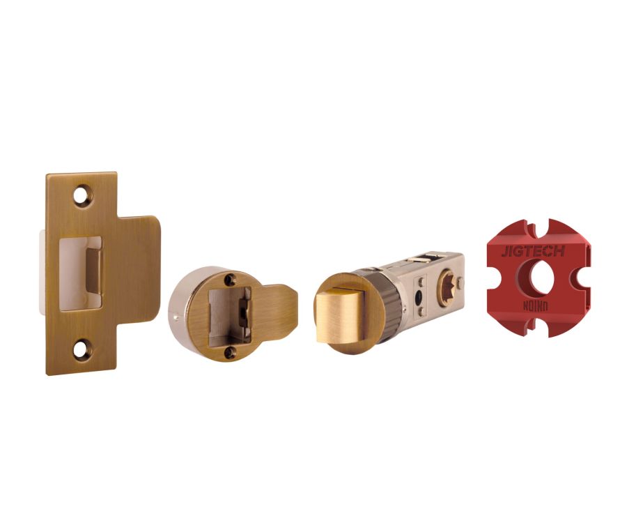 Antique Brass 45mm Smart Passage Latch - JIGTECH - CE/Fire Rated  |  JTL4521-F