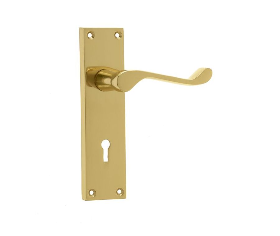 Frelan 153x41mm PB Scroll lever lock