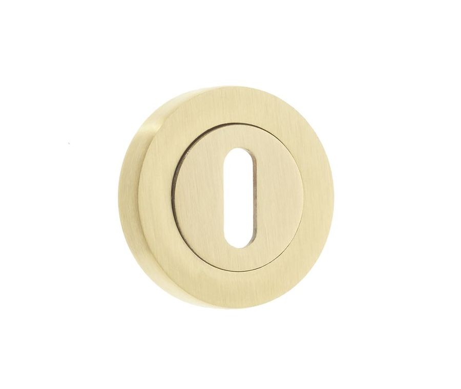 Frelan 50mm Satin Brass standard escutcheon | JV503SB