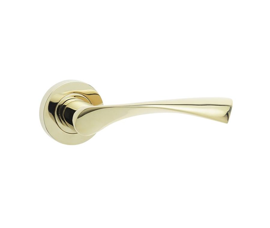 Frelan Twirl PVD Brass lever on rose