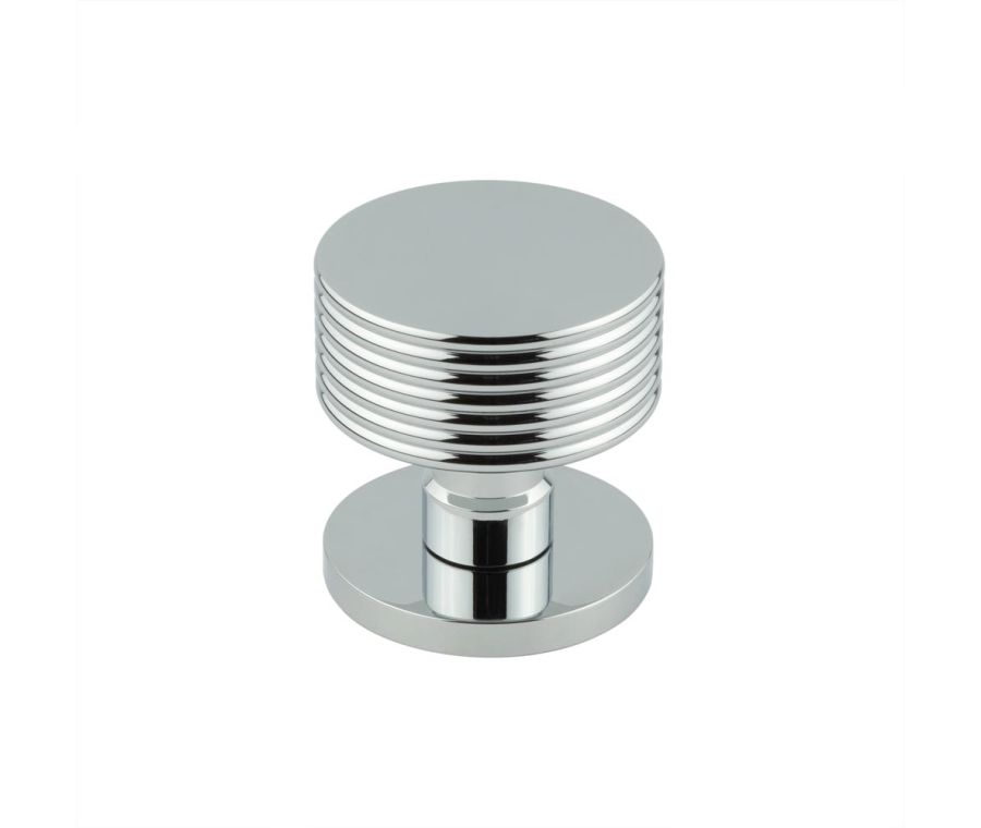 Frelan Polished Chrome Ribbon Reeded Mortice Door Knob |  JV802PC