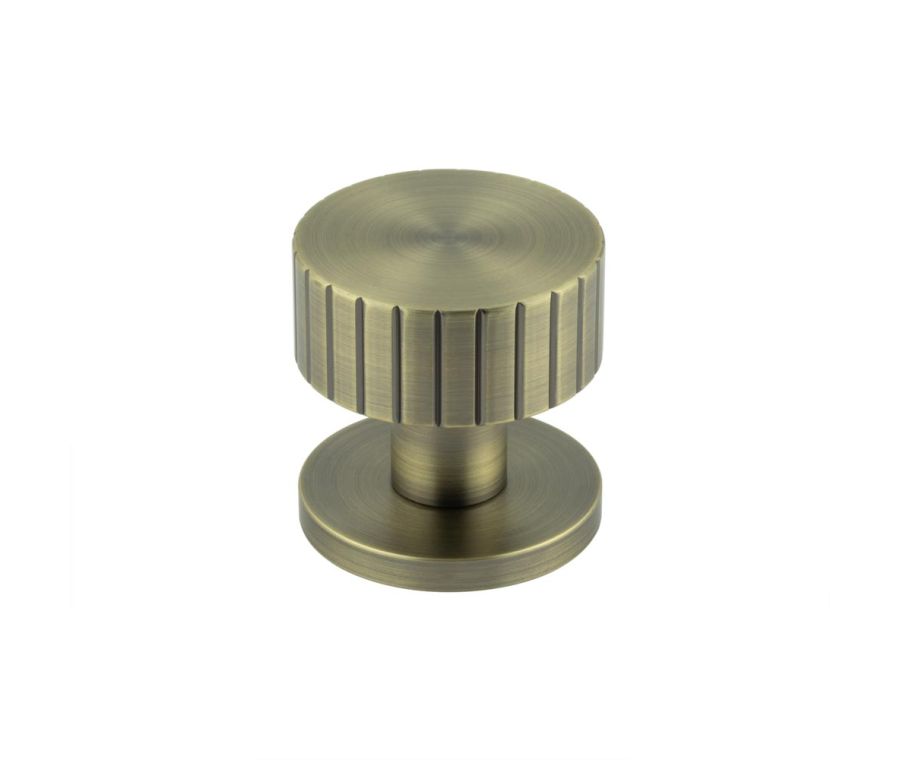 Frelan Antique Brass Cog Lined Mortice Door Knob |  JV803AB