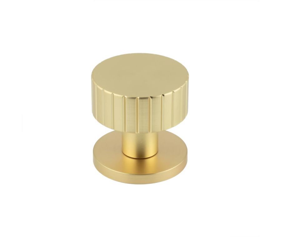 Frelan Satin Brass Cog Lined Mortice Door Knob |  JV803SB
