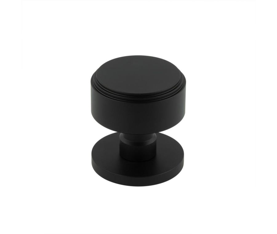 Frelan Matt Black Step Edge Mortice Door Knob |  JV804MB
