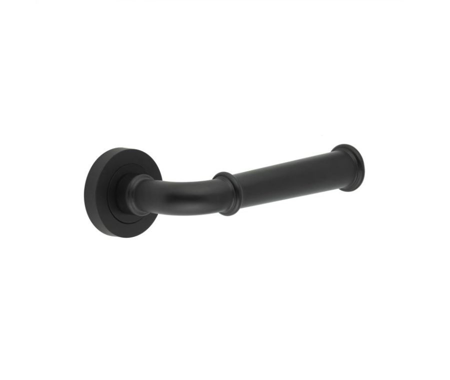 Sets Matt Black Classic Lever Handle on rose | JV847MB