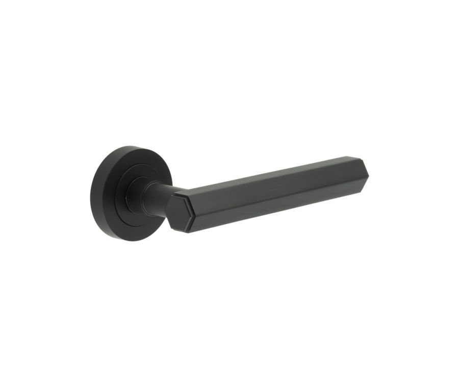 Pair Hex Matt Black Lever on rose
