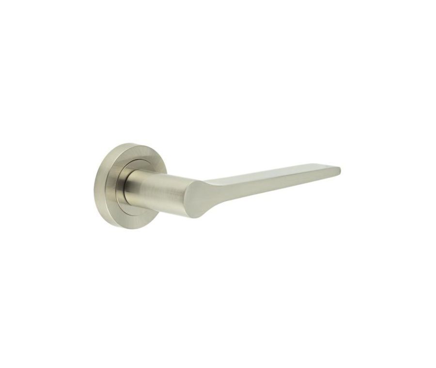 Sets Satin Nickel Geo Lever Handle on rose | JV851SN