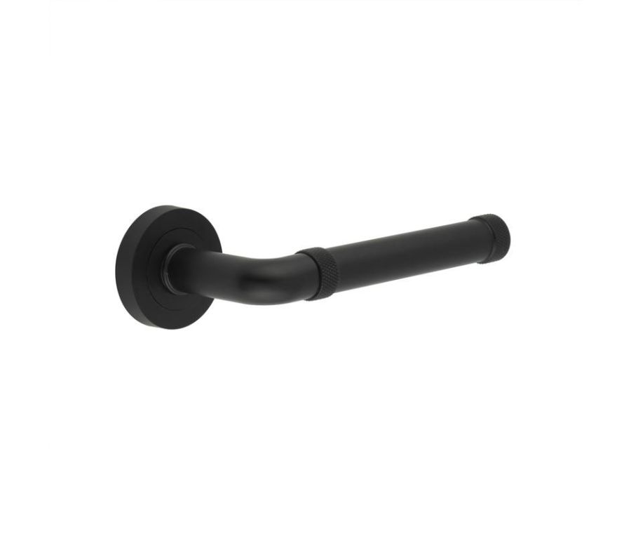 Sets Matt Black Midtown Lever Handle on rose | JV853MB