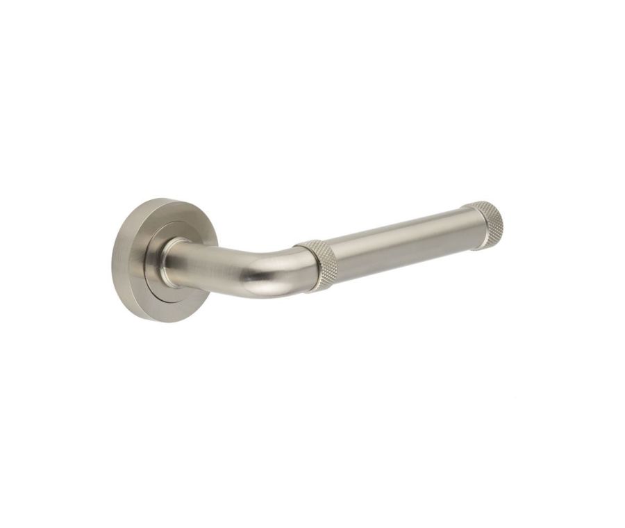 Sets Satin Nickel Midtown Lever Handle on rose | JV853SN
