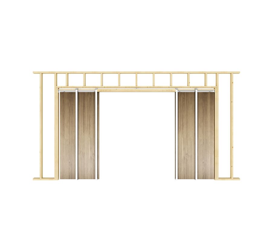Single Pocket Door Kit | 100kg per door | 38x89mm stud walls | JVPDKD