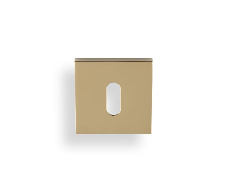 Valli Polished Brass PVD Standard Key Square Escutcheon | K1103SQPBPVD