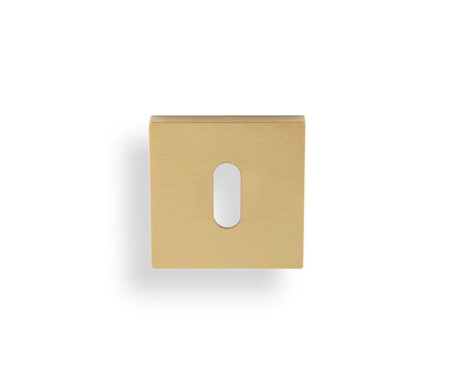 Valli Satin Brass PVD Standard Key Square Escutcheon | K1103SQSBPVD