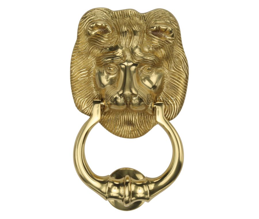 Heritage Brass Polished Brass Lion Door Knocker