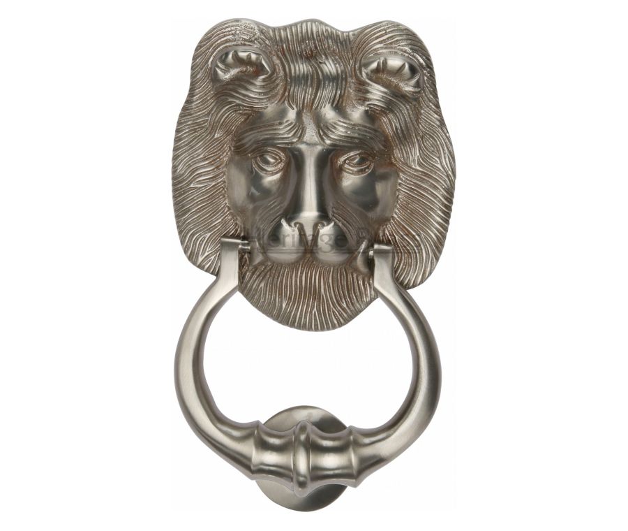 Heritage Brass Satin Nickel Lion Door Knocker