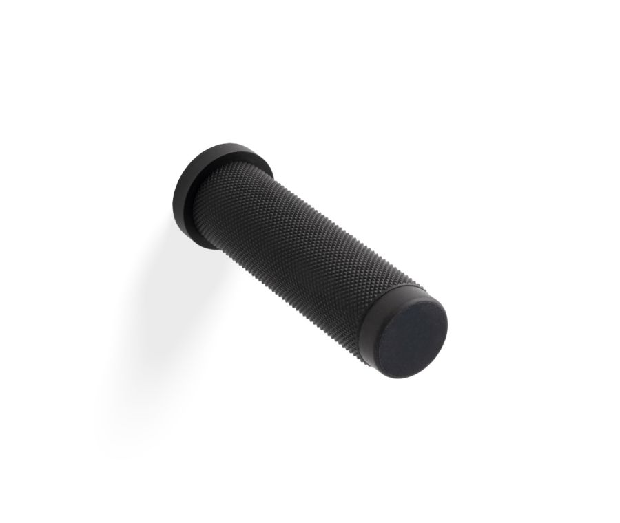 Valli Matt Black PVD Wall Mounted Knurled Door Stop | K1401MBPVD