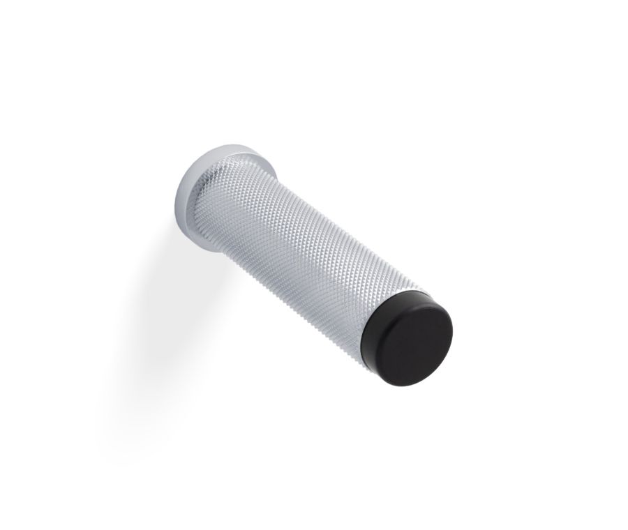 Valli Polished Chrome PVD Wall Mounted Knurled Door Stop | K1401PCPVD