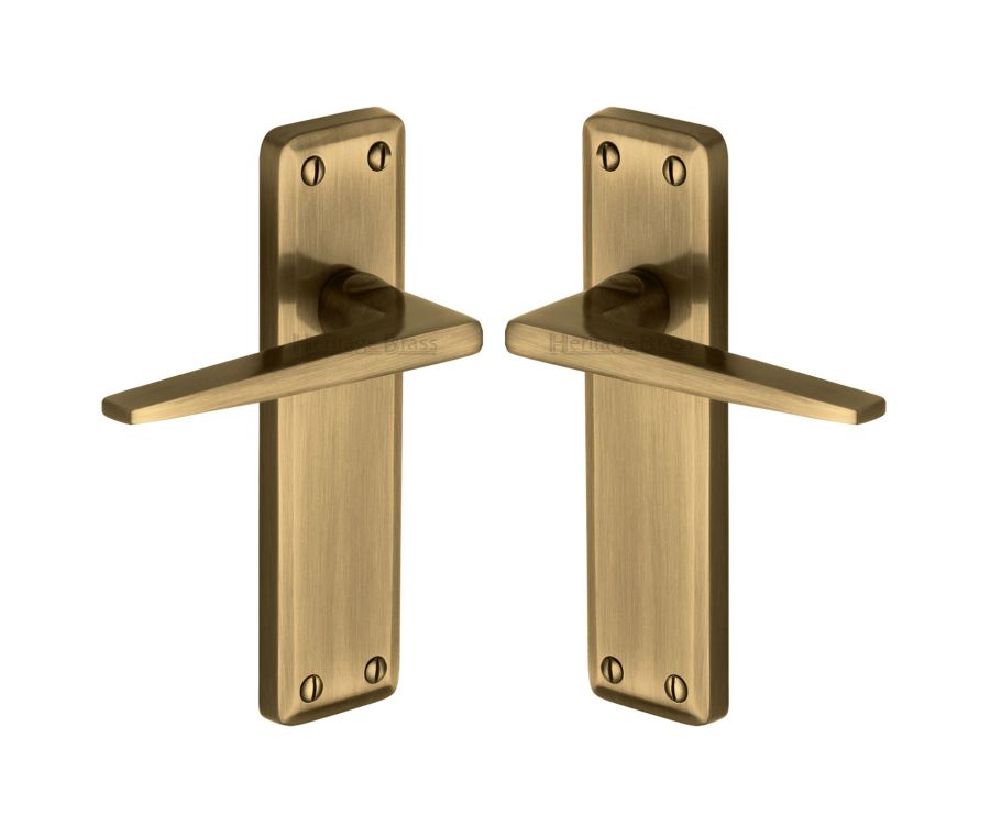 Heritage Brass Antique Brass Kendal Door Handle on Plate - Lever Latch