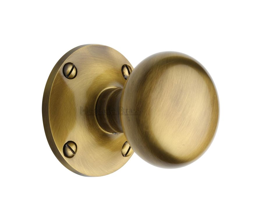Heritage Brass Antique Brass Kensington Door Knob on Rose