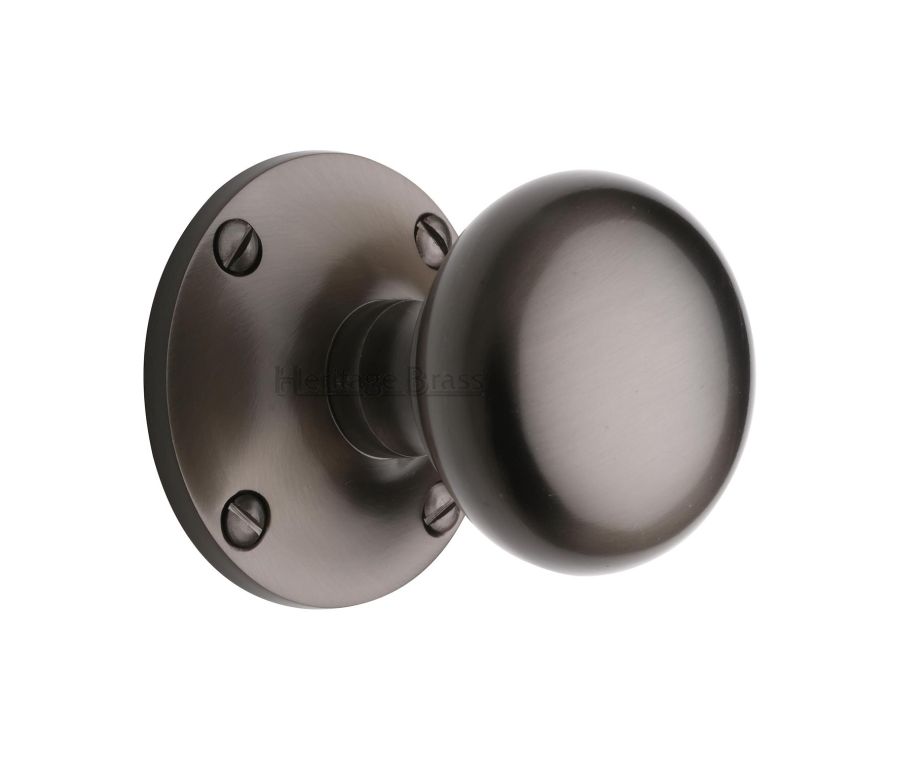 Heritage Brass Matt Bronze Kensington Door Knob on Rose