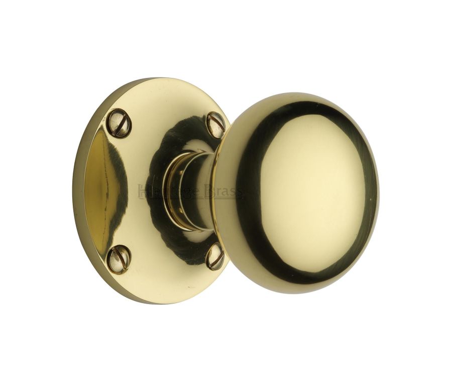 Heritage Brass Polished Brass Kensington Door Knob on Rose