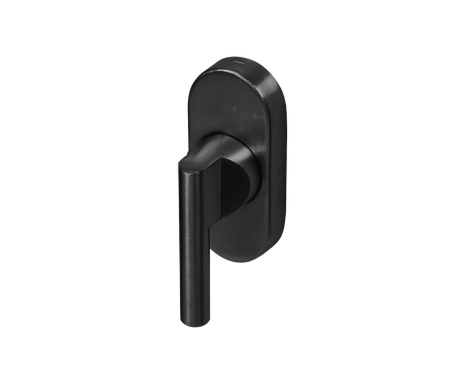 BLU Matt Black Lacquer Mini Lever with Oval Rose  |  KM250-MBL