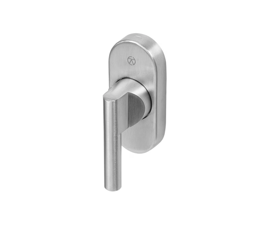 BLU Satin Stainless Steel Mini Lever with Oval Rose  |  KM250-SSS
