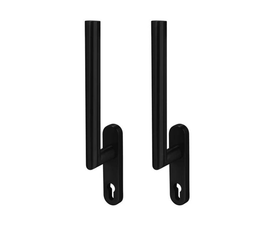 BLU Matt Black Back to Back Lift Slide Handle with Euro Backplate |  KM780-MBL